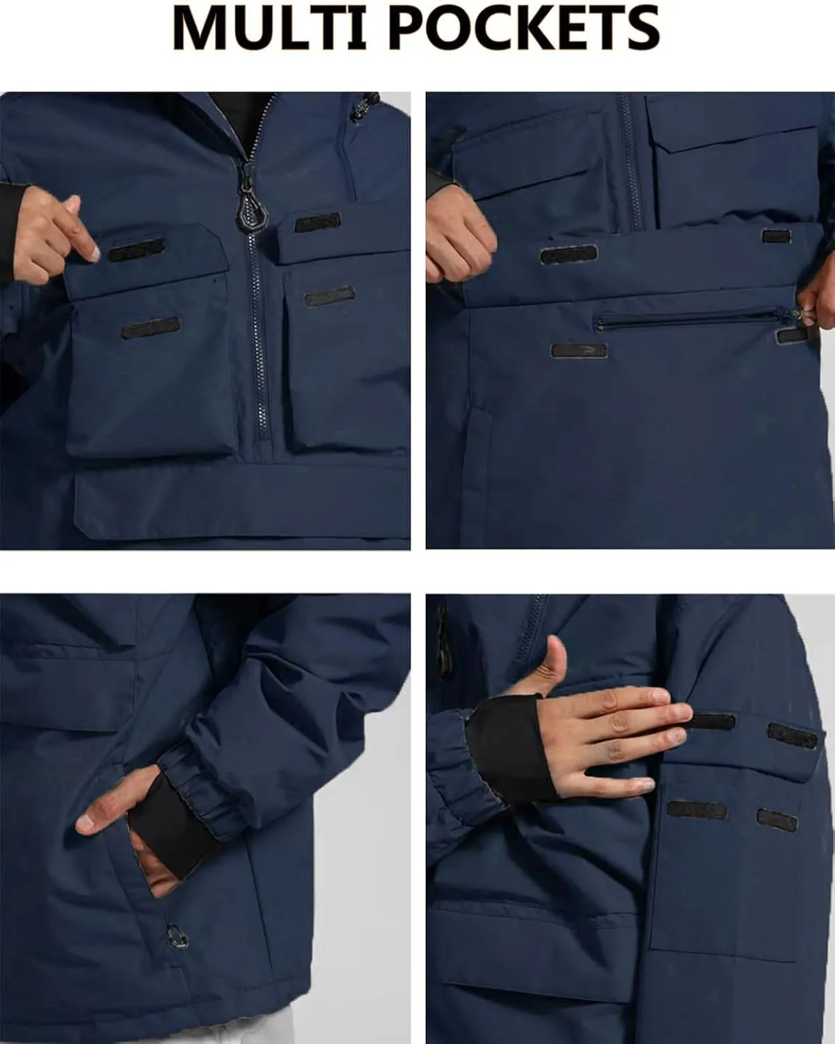 GSOU SNOW Men Ski Jacket Snowboard Coat Snow Pullover Hooded Winter Outdoor Sports Waterproof Windproof