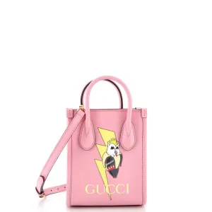 GUCCI Vertical Tote Bananya Printed Leather Mini