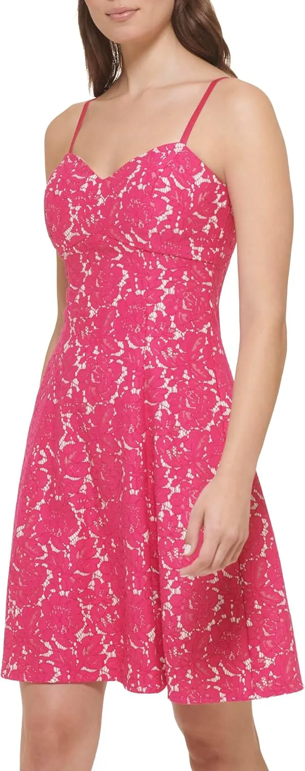 GUESS Women's Lace Tank Skater Dress