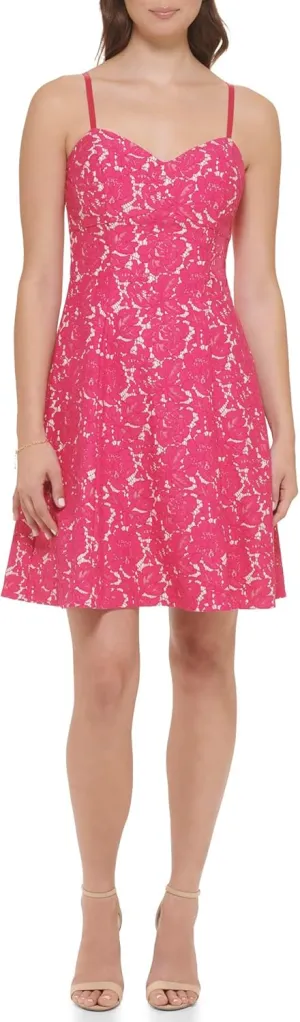 GUESS Women's Lace Tank Skater Dress
