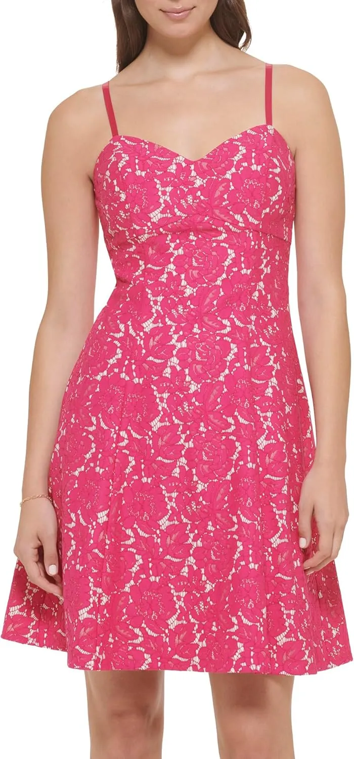 GUESS Women's Lace Tank Skater Dress