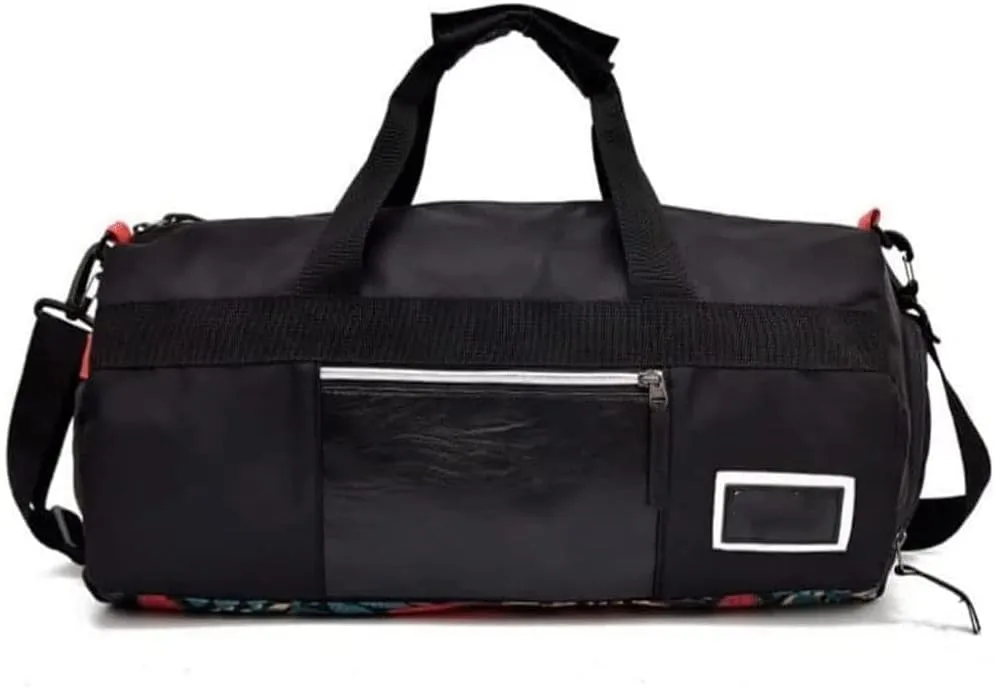 Gym Bag for Men Women, Travel Bags, Small Fitness Workout Sports Duffle Bag with Shoes Compartment, Water Resistant Overnight Weekender Duffel Bag (Black)