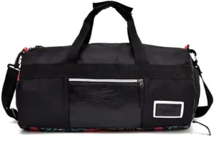 Gym Bag for Men Women, Travel Bags, Small Fitness Workout Sports Duffle Bag with Shoes Compartment, Water Resistant Overnight Weekender Duffel Bag (Black)