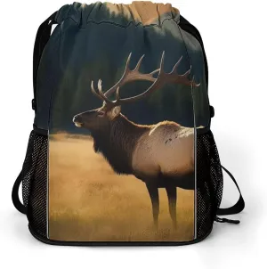 Gym Bag for Women Men Elk in The MeadowTravel Duffel Bag Large Capacity Sports Drawstring Backpack, 45.5x41.5x36cm, Style-3, JJ0529240