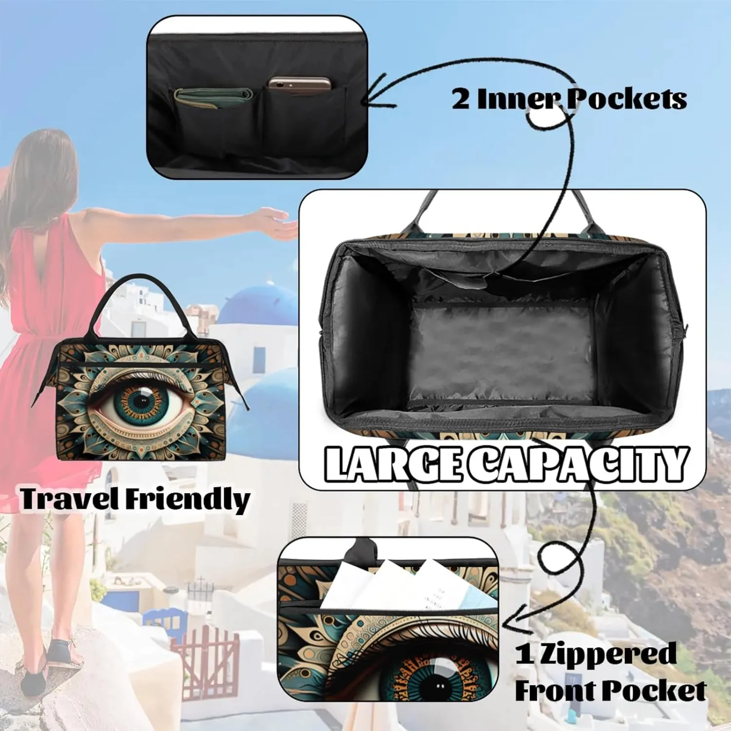 Gym Bag for Women Men, Travel Sports Duffel Bag with Trolley Sleeve Overnight Bag Carry On Tote Bag for Travel Gym Sport