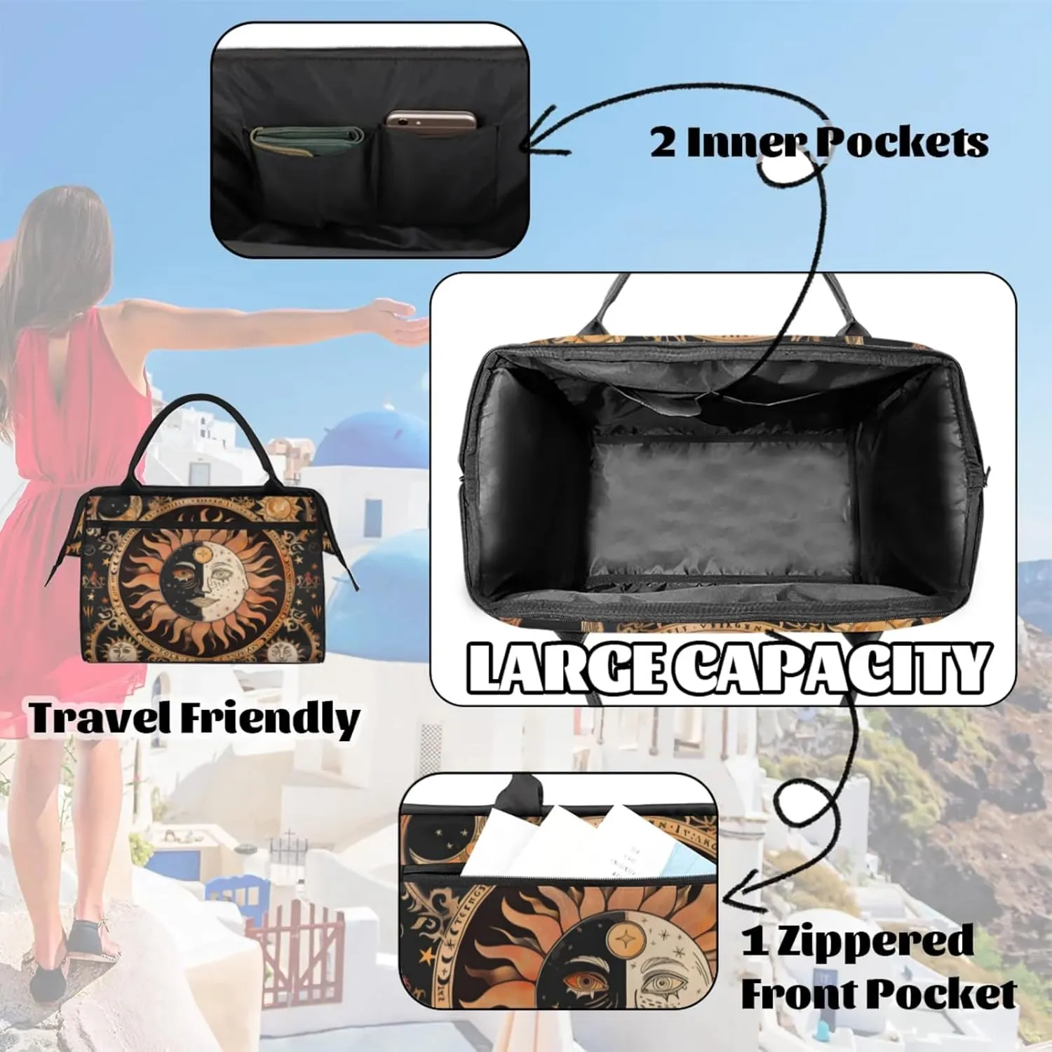 Gym Bag for Women Men, Travel Sports Duffel Bag with Trolley Sleeve Overnight Bag Carry On Tote Bag for Travel Gym Sport