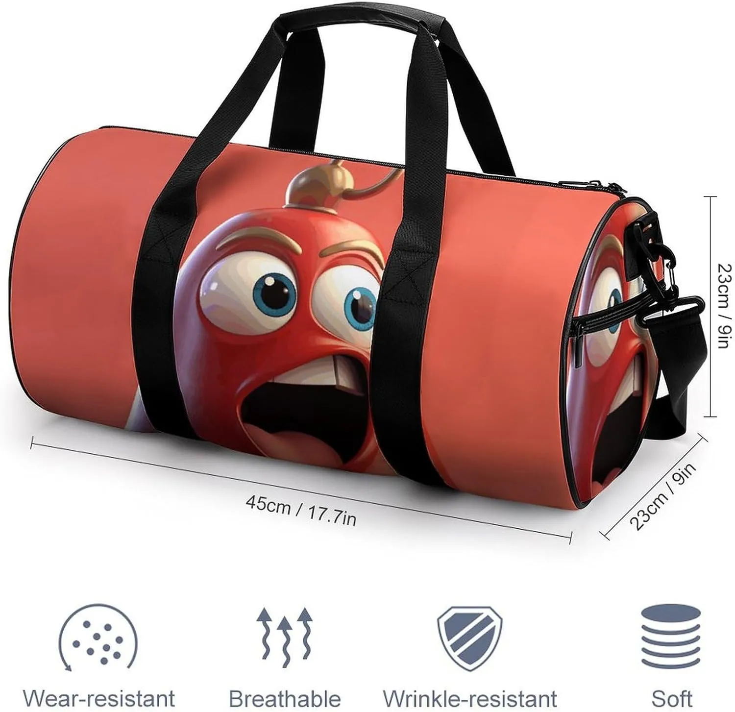 Gym Bags Small Cartoon Bell79546220-007d-11ef-8e6d-d148611795c7 Duffel Bag Overnight Bag with Shoe Compartment Carryon Bag for Men Women