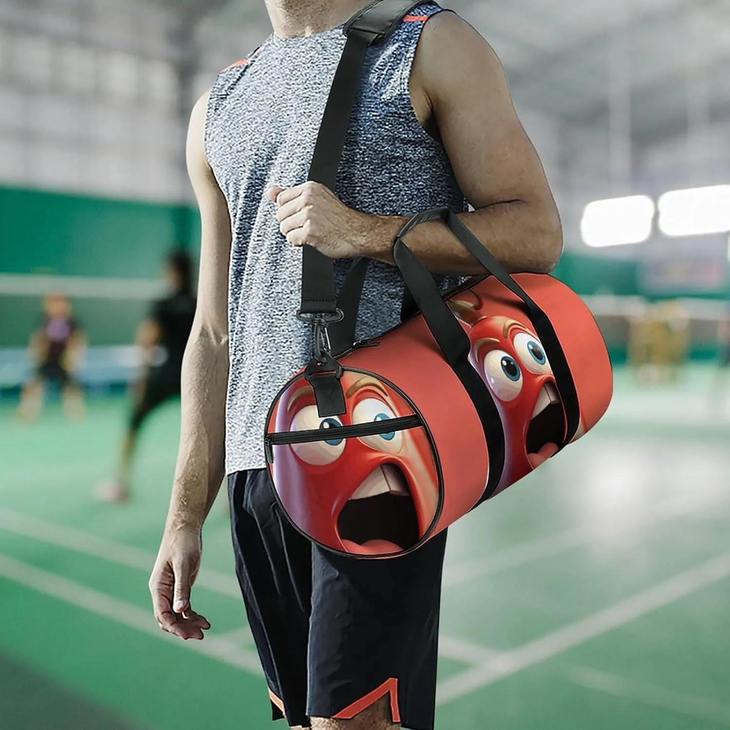 Gym Bags Small Cartoon Bell79546220-007d-11ef-8e6d-d148611795c7 Duffel Bag Overnight Bag with Shoe Compartment Carryon Bag for Men Women