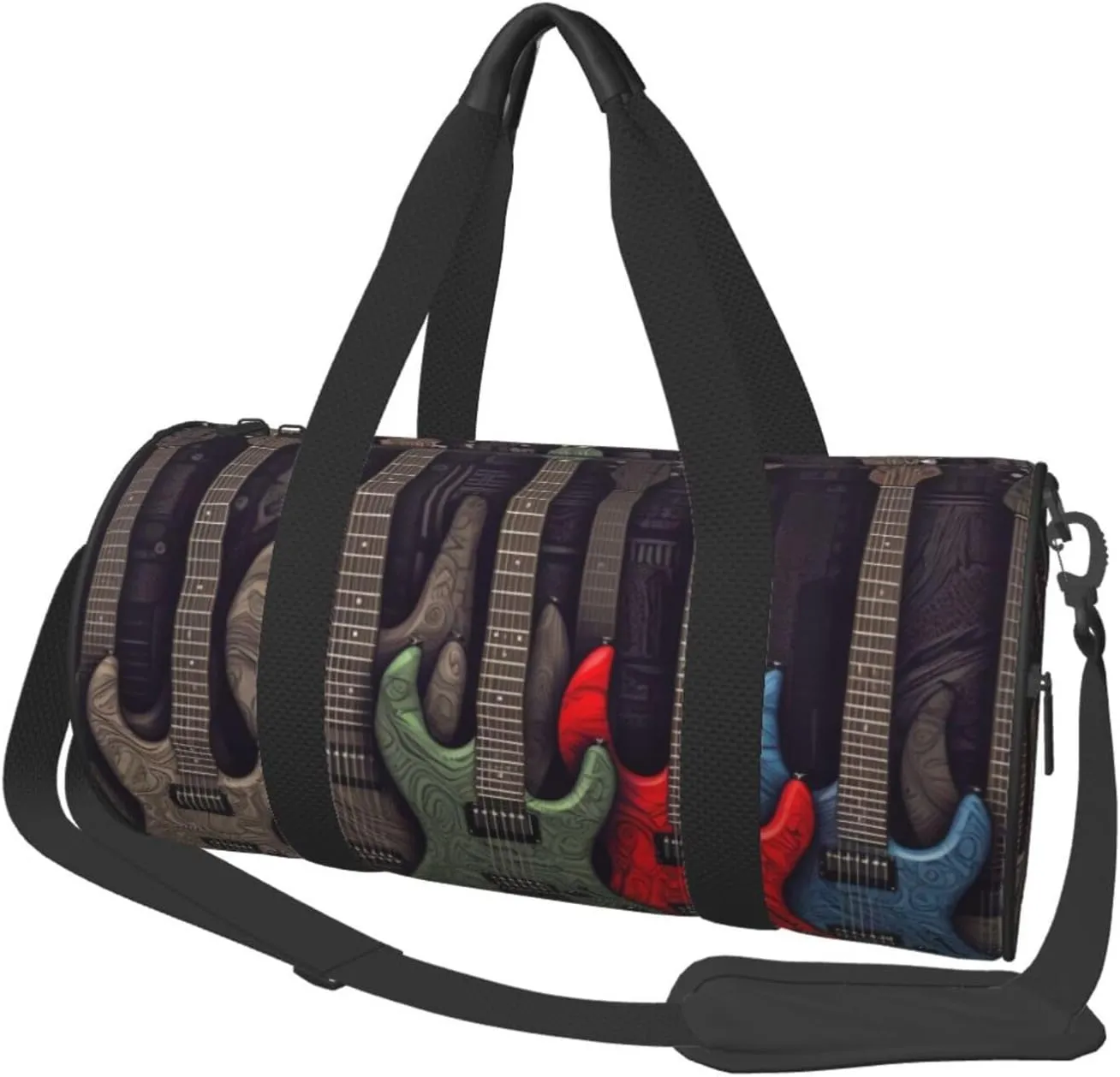 Gym Bags Small Guitar pattern Duffel Bag Overnight Bag with Shoe Compartment Carryon Bag for Men Women