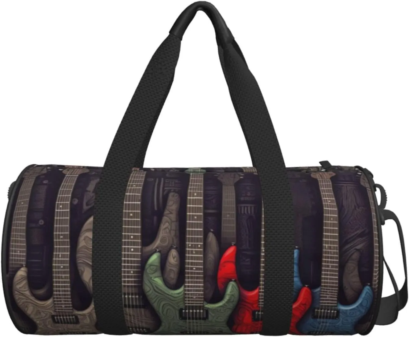 Gym Bags Small Guitar pattern Duffel Bag Overnight Bag with Shoe Compartment Carryon Bag for Men Women