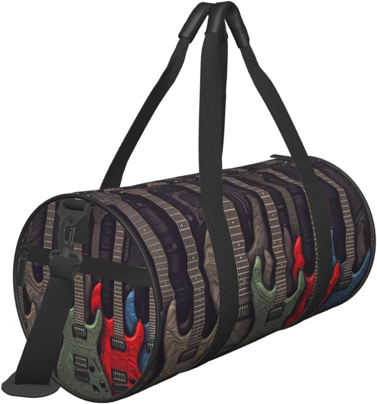 Gym Bags Small Guitar pattern Duffel Bag Overnight Bag with Shoe Compartment Carryon Bag for Men Women