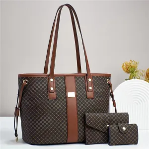 H1821 - Korean Printed Texture Handbag Set