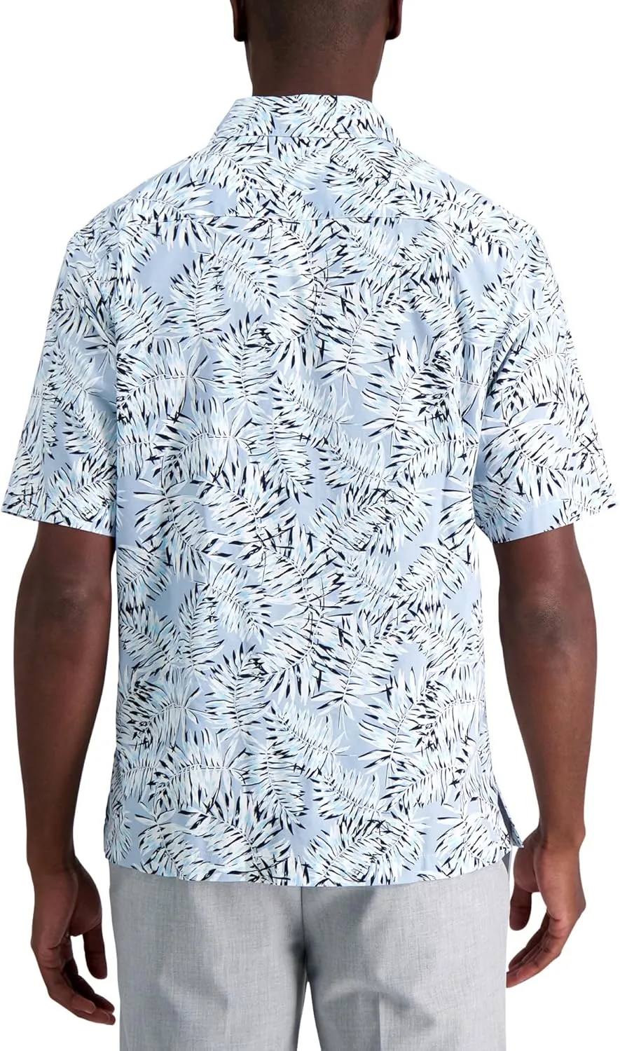 Haggar Men's Short Sleeve Button Down Printed Stretch Camp Shirt
