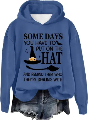 Halloween spooky Sweatshirts Women's Fashion Casual Letter Halloween Printed Round Halloween Cute Crewneck