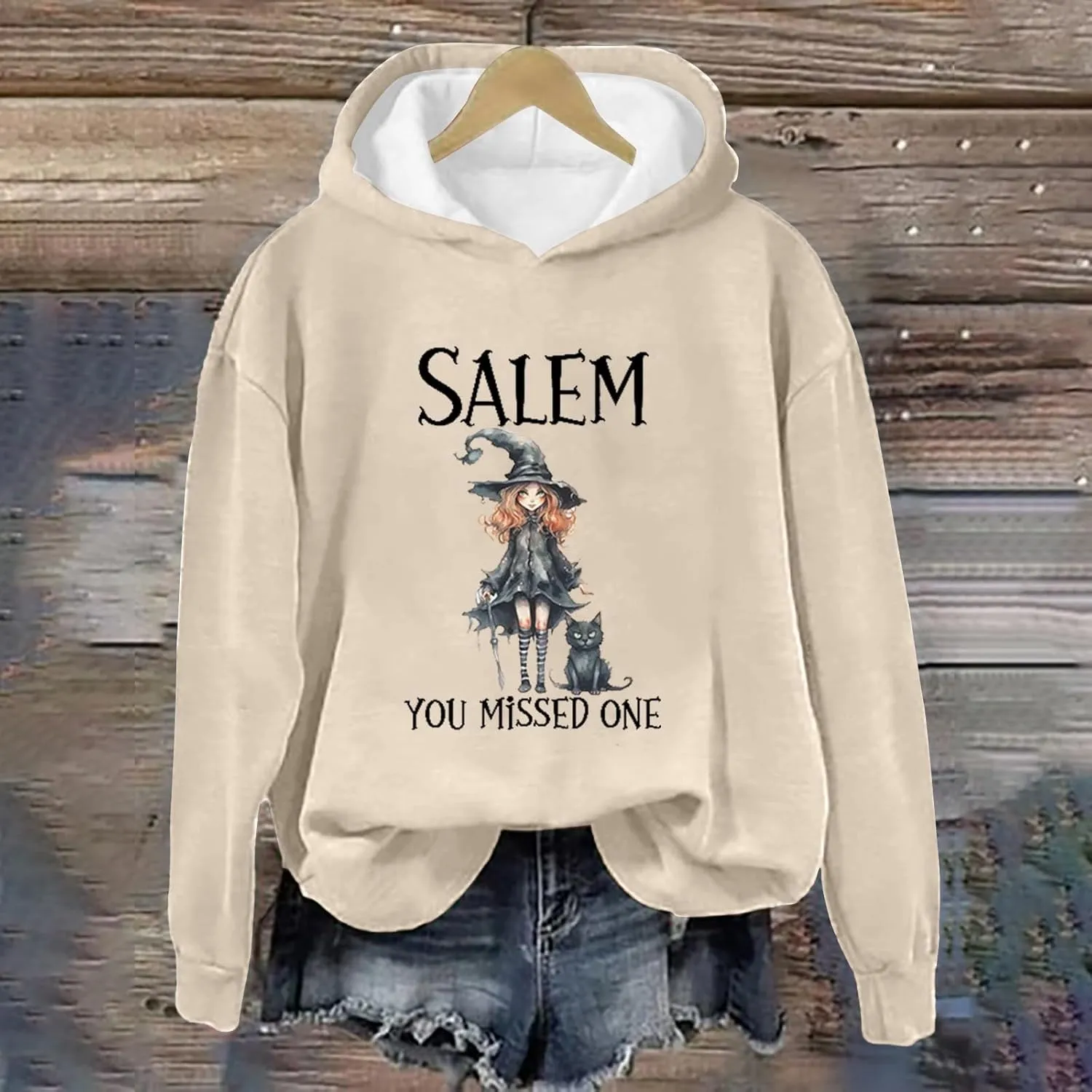 Halloween Sweatshirts Tops Fall Clothes 2024 Women's Fashion Casual Letter Halloween Printed Round Neck Long Sleeve