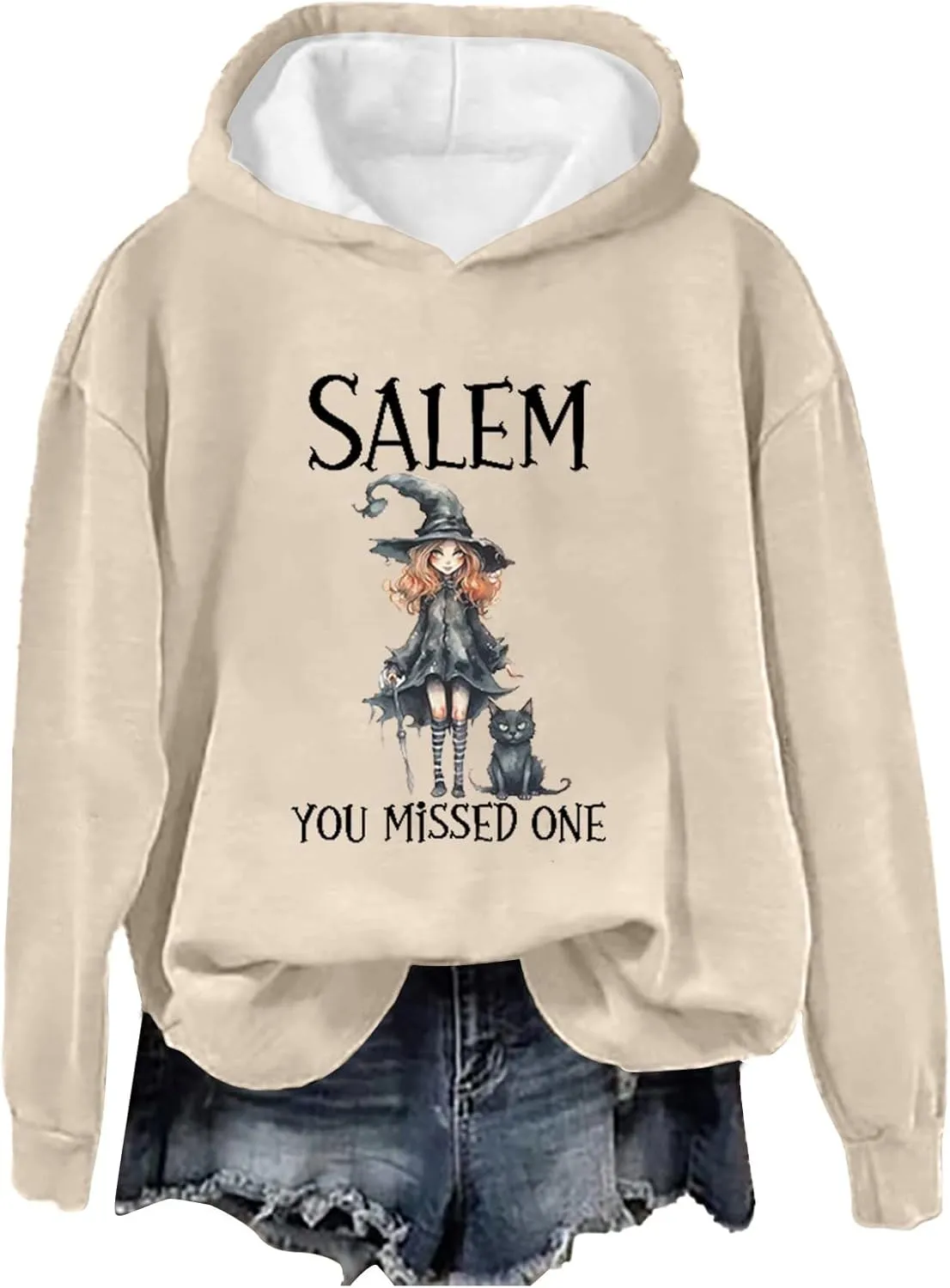 Halloween Sweatshirts Tops Fall Clothes 2024 Women's Fashion Casual Letter Halloween Printed Round Neck Long Sleeve