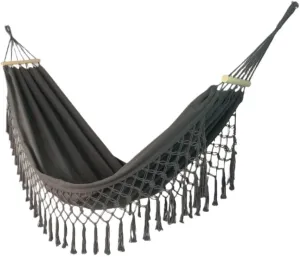Hammock Double Wooden Stick Anti-Rollover Canvas Hammock Outdoor Supplies Indoor Swing Camping Exotic Style Tassel Hammock Hammock Outdoor(Gray)