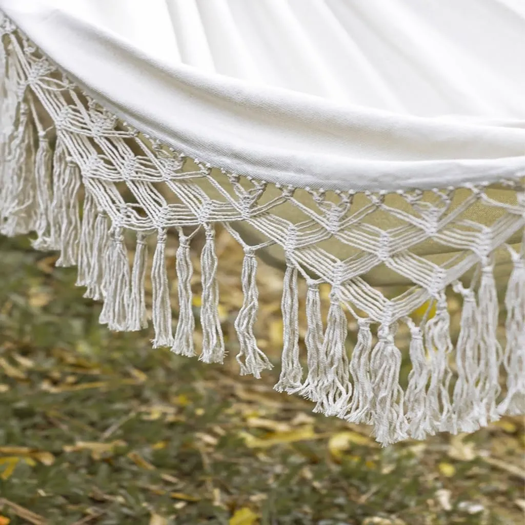Hammock Outdoor Hammock Sheet Double Camping Hammock Swing Spring Outing Camping Anti-Rollover Canvas Hanging Basket Hammocks for Outside(White)