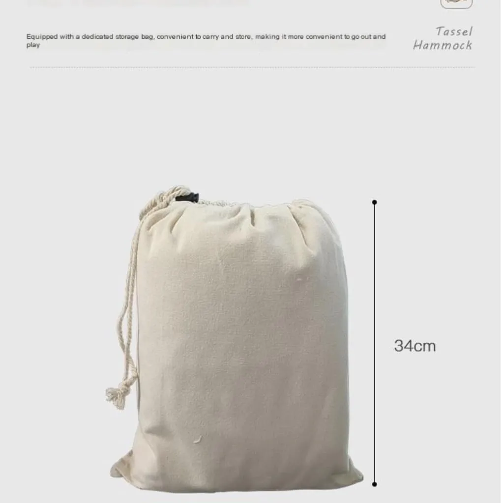Hammocks Hammock Outdoor Swing Double Thick Canvas Tassel Outdoor Canvas Anti-Rollover Rocking Bed Tassel Hammock Camping Hammocks