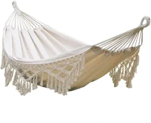 Hammocks Hammock Outdoor Swing Double Thick Canvas Tassel Outdoor Canvas Anti-Rollover Rocking Bed Tassel Hammock Camping Hammocks