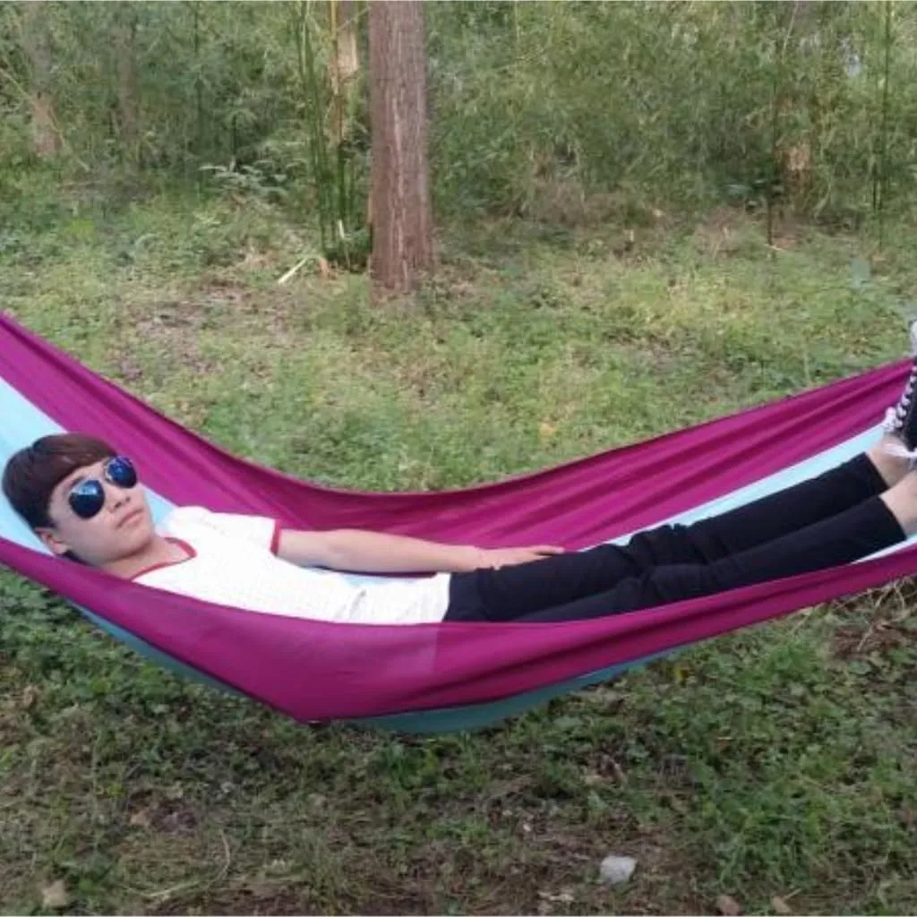 Hammocks Outdoor Camping Canvas Hammock Single Double Camping Thickened Hanging Chair Dormitory Swing Portable Camping Hammocks(Red,Large)