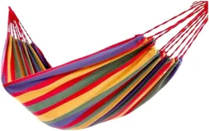 Hammocks Outdoor Camping Canvas Hammock Single Double Camping Thickened Hanging Chair Dormitory Swing Portable Camping Hammocks(Red,Large)
