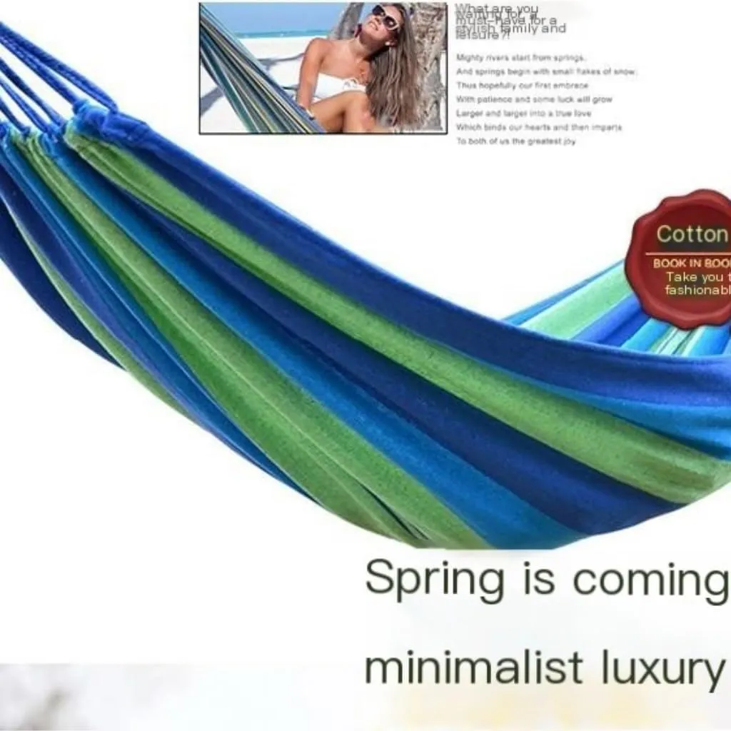 Hammocks Outdoor Camping Canvas Hammock Single Double Camping Thickened Hanging Chair Dormitory Swing Portable Camping Hammocks(Red,Large)