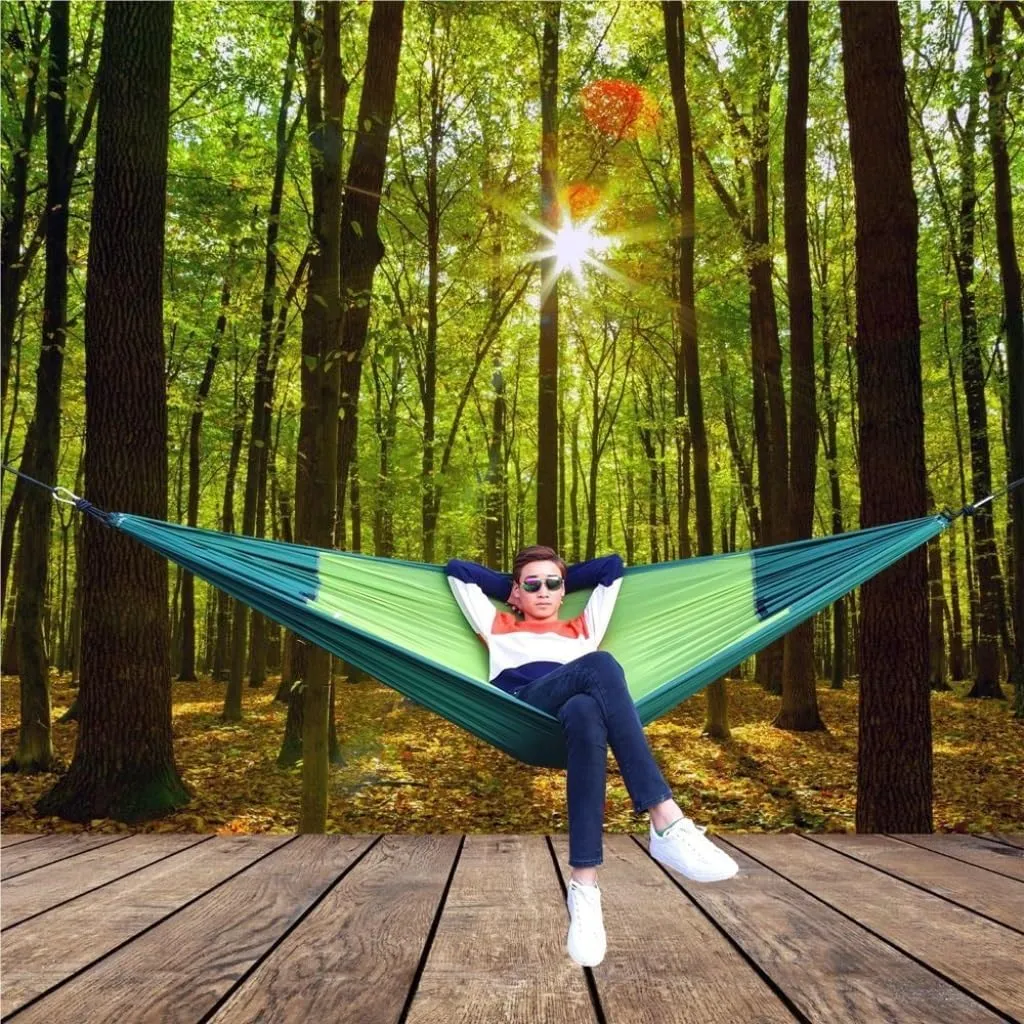 Hammocks Outdoor Camping Canvas Hammock Single Double Camping Thickened Hanging Chair Dormitory Swing Portable Camping Hammocks(Red,Large)