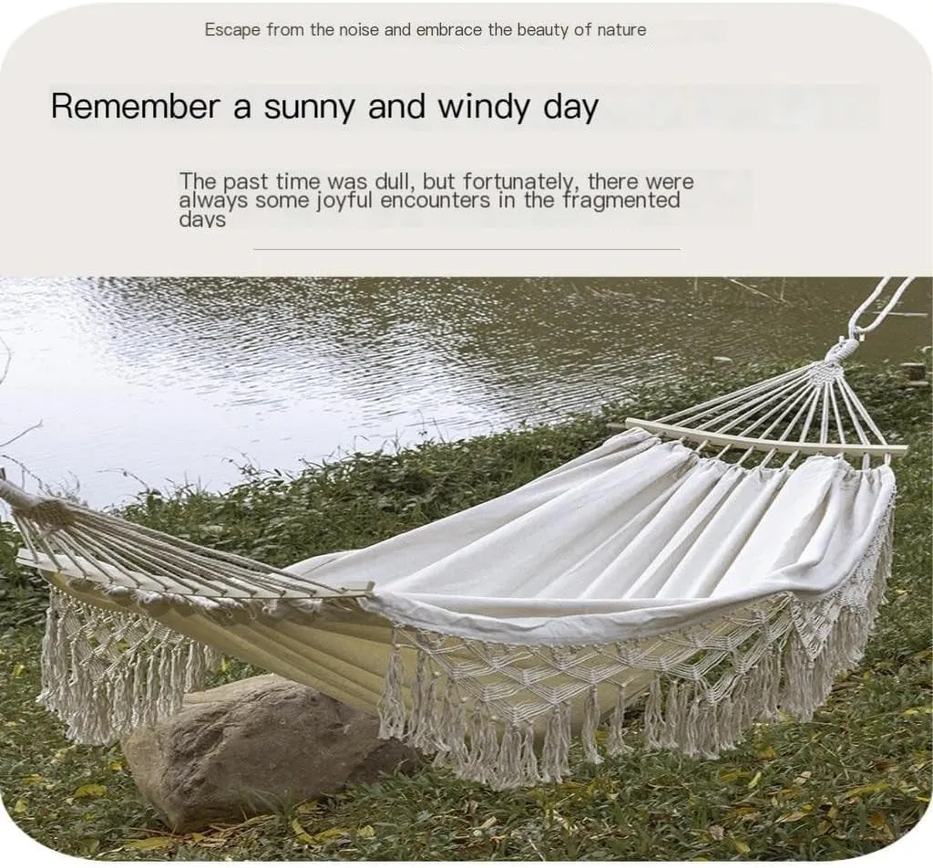 Hammocks Outdoor Hammock Sheet Double Camping Hammock Swing Spring Outing Camping Anti-Rollover Canvas Hanging Basket Camping Hammocks(Red)