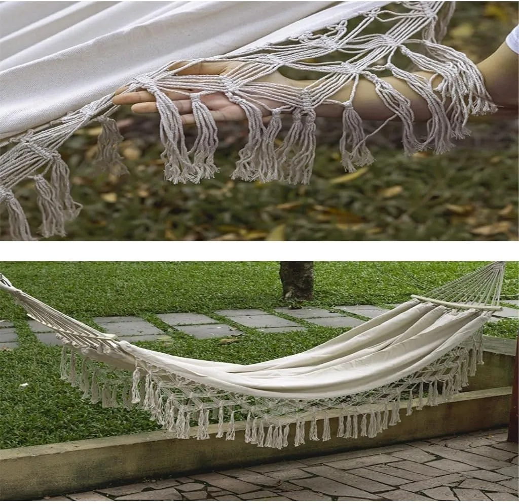 Hammocks Outdoor Hammock Sheet Double Camping Hammock Swing Spring Outing Camping Anti-Rollover Canvas Hanging Basket Camping Hammocks(Red)