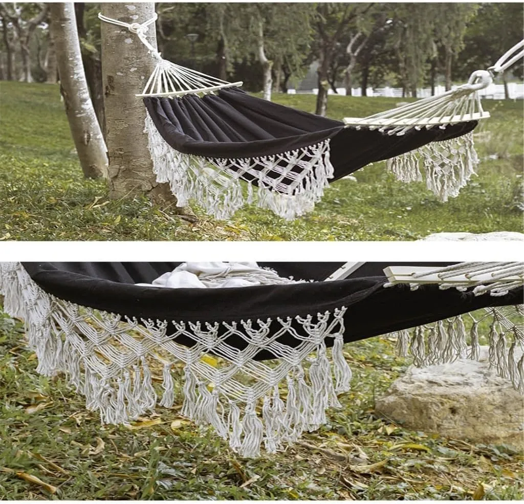 Hammocks Outdoor Hammock Sheet Double Camping Hammock Swing Spring Outing Camping Anti-Rollover Canvas Hanging Basket Camping Hammocks(Red)