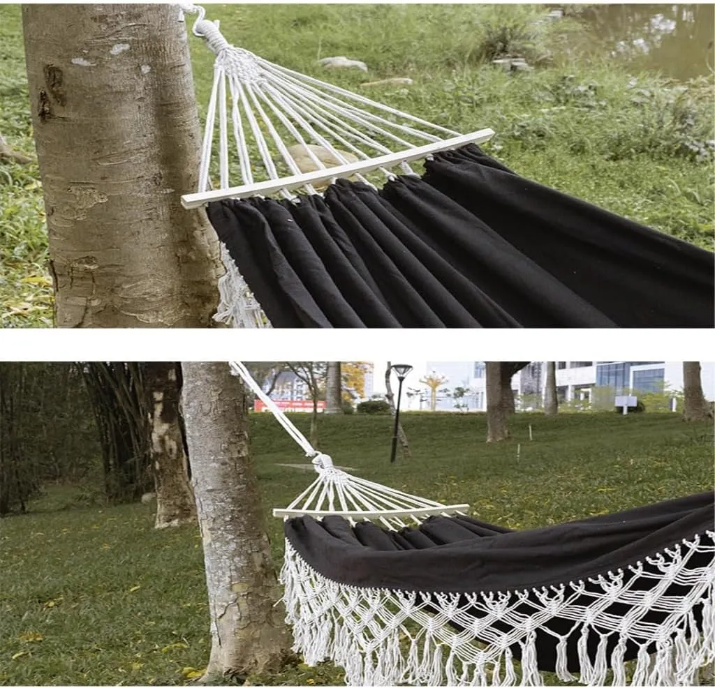 Hammocks Outdoor Hammock Sheet Double Camping Hammock Swing Spring Outing Camping Anti-Rollover Canvas Hanging Basket Camping Hammocks(Red)