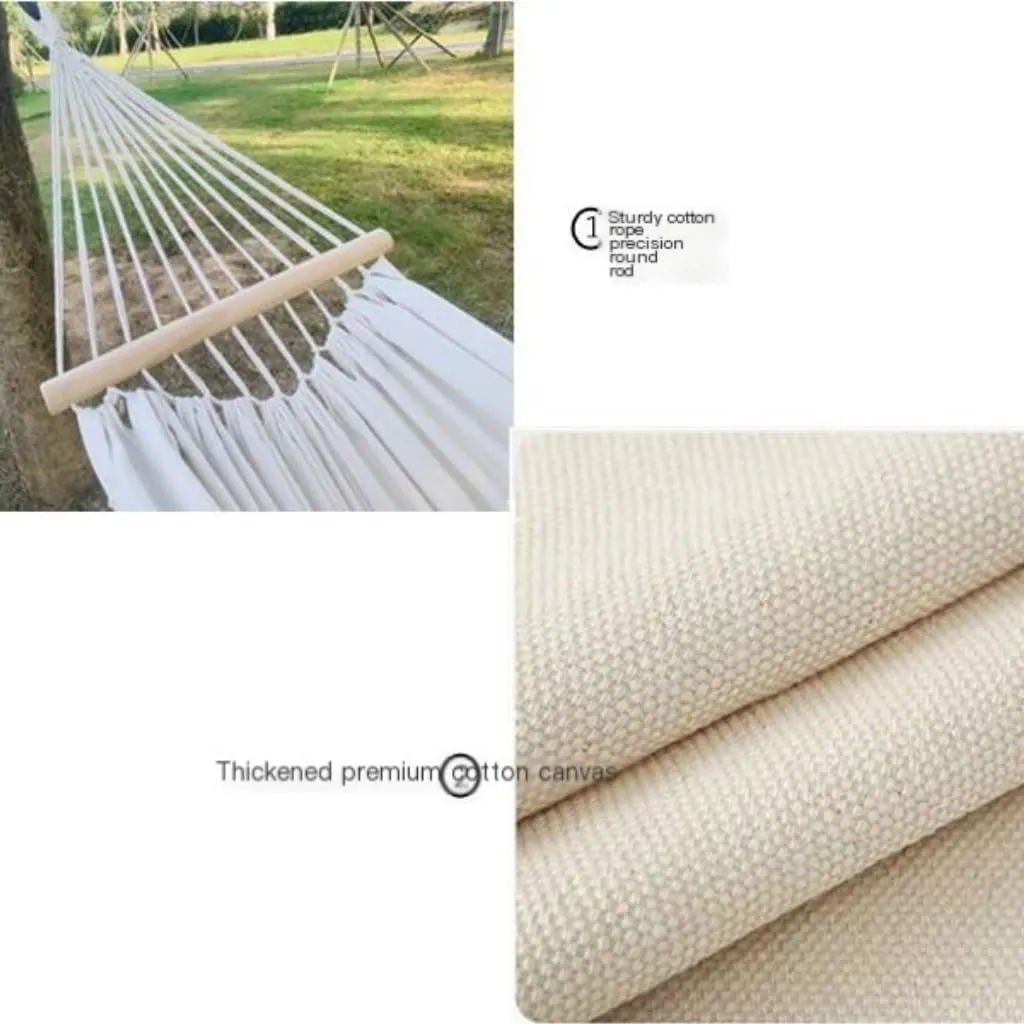 Hammocks Tassel Anti-Rollover Short Stick Hammock Bohemian Beach Hanging Chair Outdoor Supplies Double Canvas Hammock Camping Hammocks(Orange)