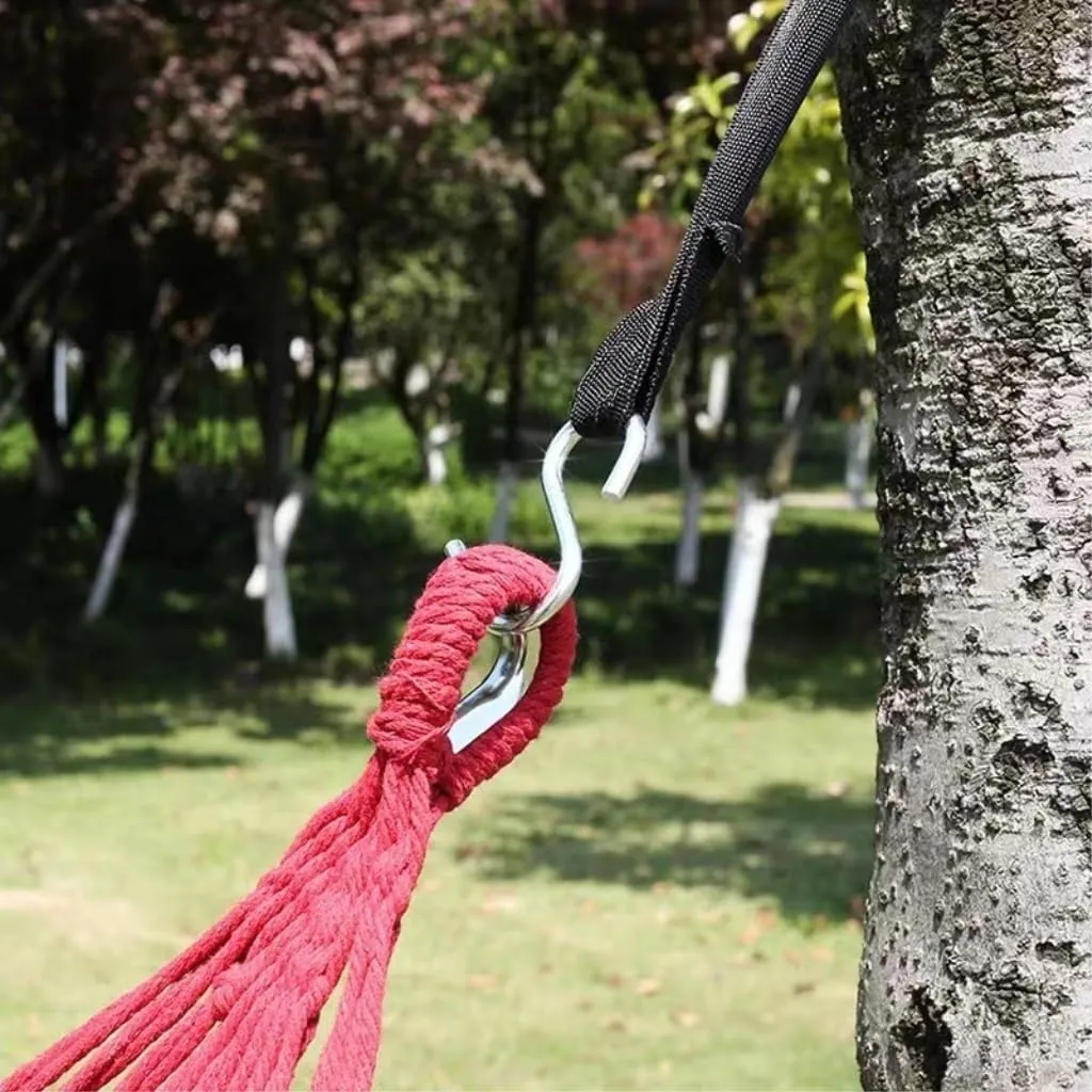 Hamock European and American Hammock Outdoor Folding Camping Woven Canvas Autumn Portable Hanging Chair Double Hanmock(B)