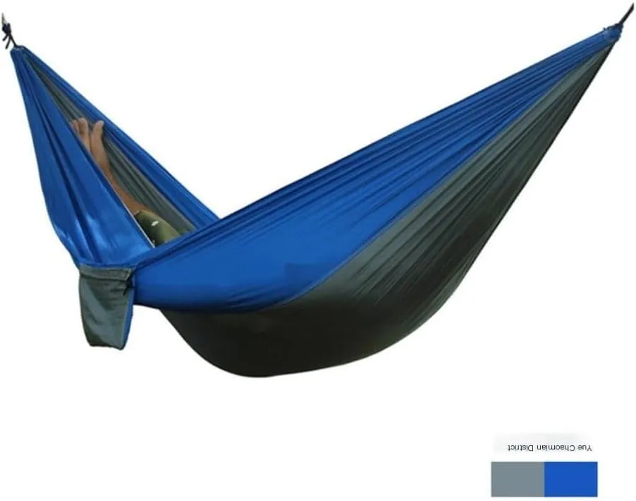 Hamock Outdoor Thickened Canvas Outdoor Bent Wooden Stick Hanging Sheet Double Hammock Swing Dormitory Camping Hanmock(A)