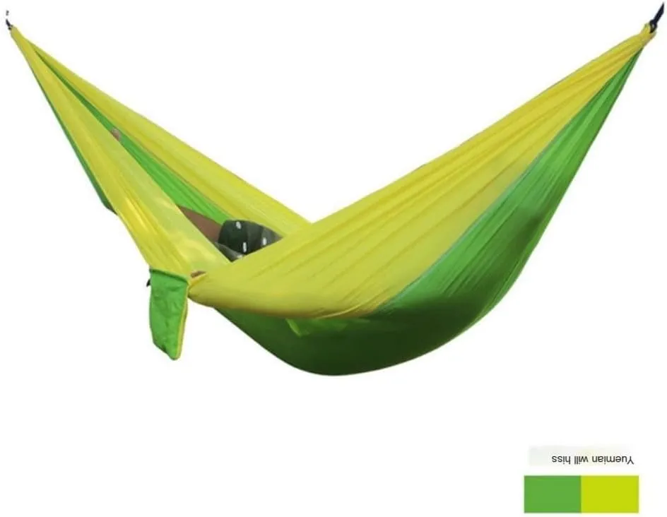 Hamock Outdoor Thickened Canvas Outdoor Bent Wooden Stick Hanging Sheet Double Hammock Swing Dormitory Camping Hanmock(A)
