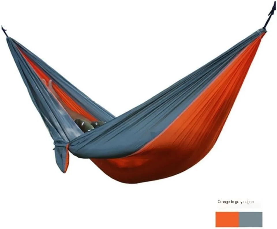 Hamock Outdoor Thickened Canvas Outdoor Bent Wooden Stick Hanging Sheet Double Hammock Swing Dormitory Camping Hanmock(A)