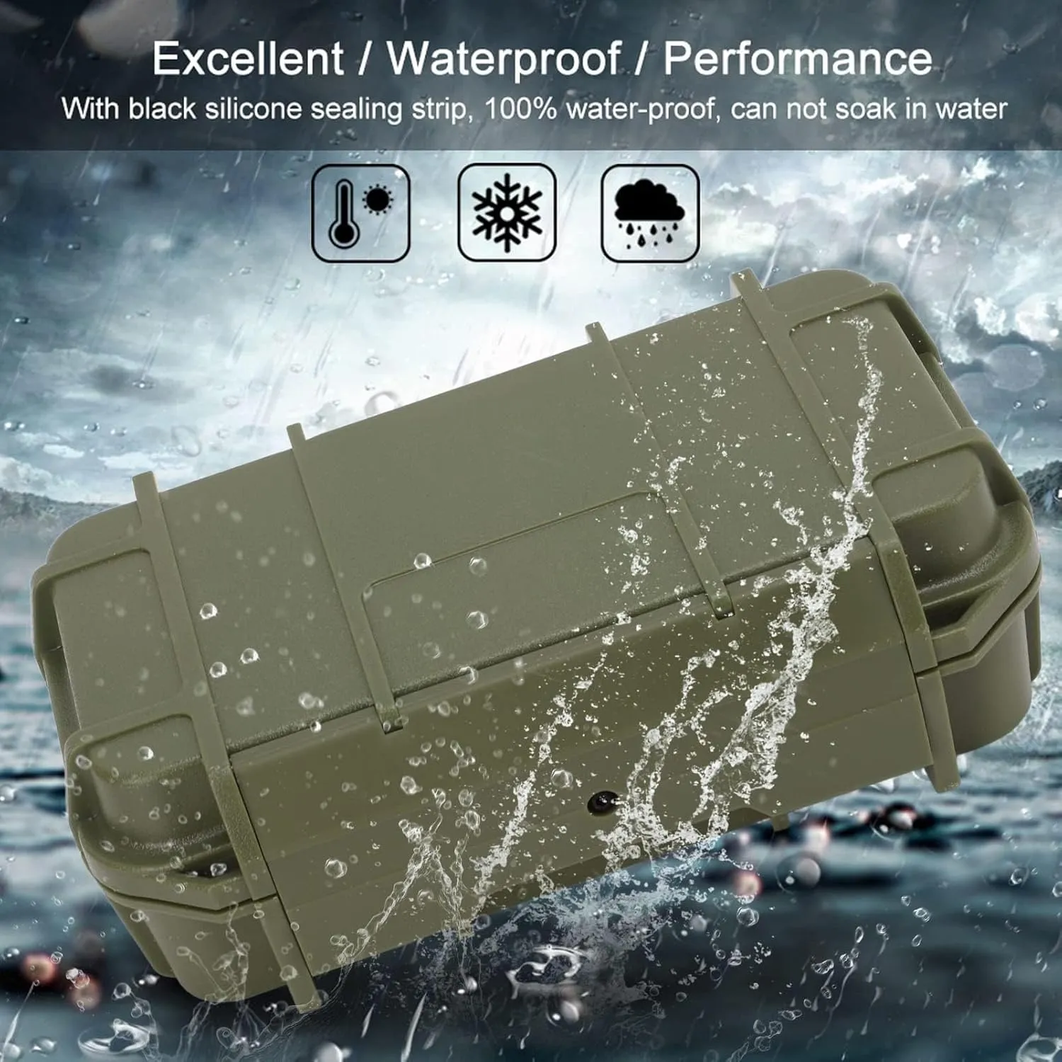 Hapivida Waterproof Dry Box Protective Case, 2Pcs Outdoor Waterproof Shockproof Boxs ABS Plastic Storage Tool Box for Camping, Fishing, Hiking, Water Sports