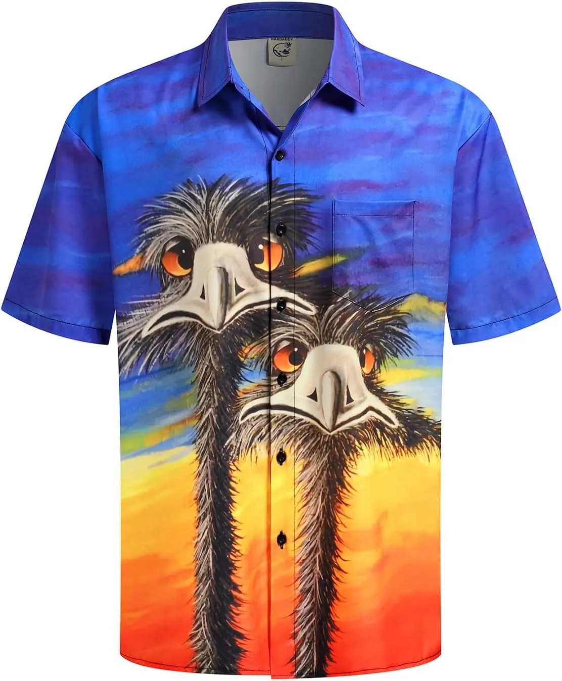 Hardaddy Men's Hawaiian Shirt Short Sleeve Funny Printed Casual Button Down Aloha Shirts