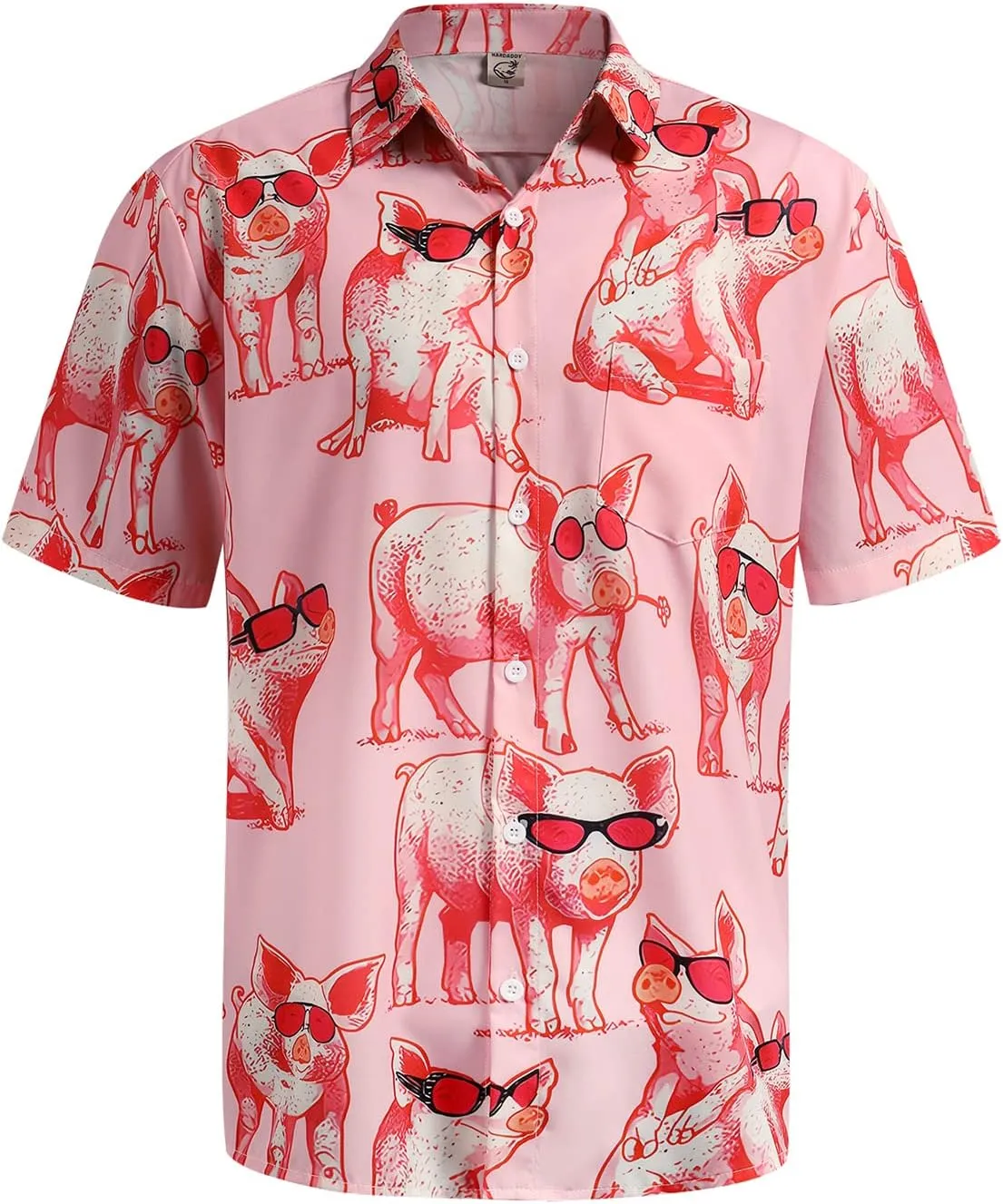 Hardaddy Men's Hawaiian Shirt Short Sleeve Funny Printed Casual Button Down Aloha Shirts