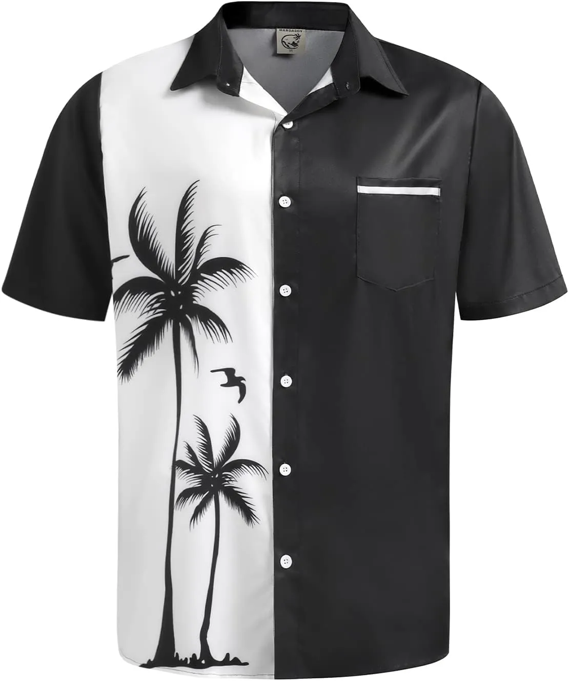 Hardaddy Men's Hawaiian Shirt Short Sleeves Coconut Printed Button Down Summer Beach Casual Shirts