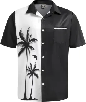Hardaddy Men's Hawaiian Shirt Short Sleeves Coconut Printed Button Down Summer Beach Casual Shirts