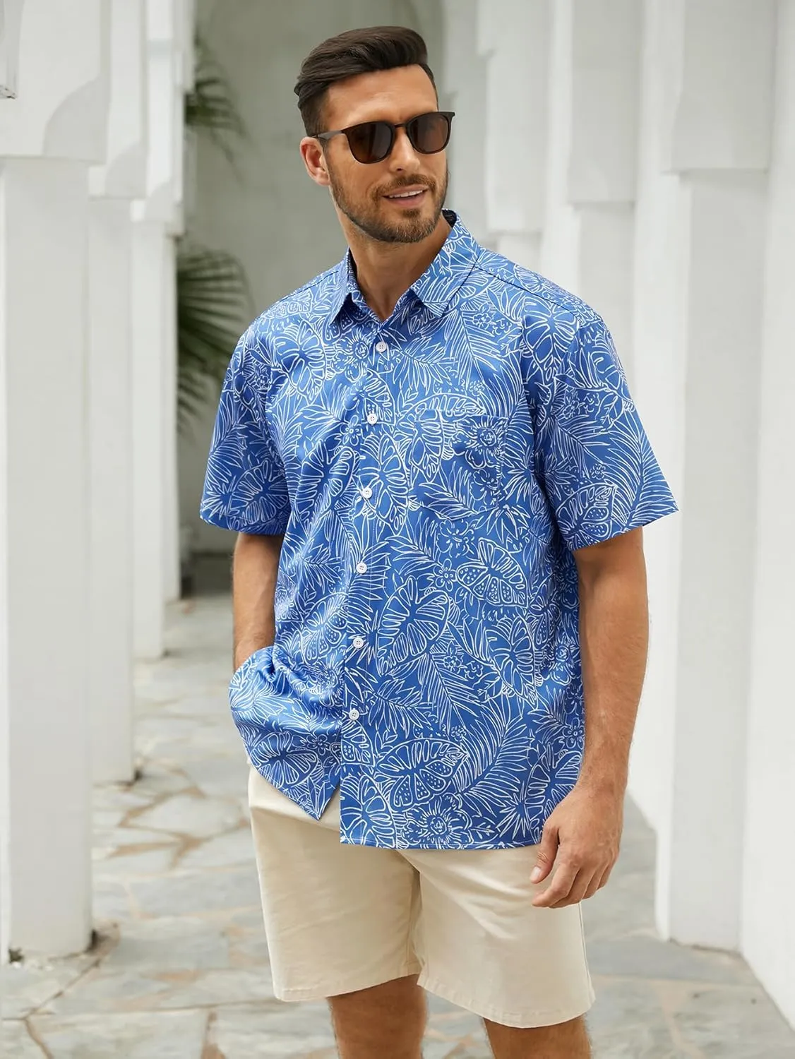 Hardaddy Men's Hawaiian Shirt Short Sleeves Printed Button Down Summer Beach Casual Shirts
