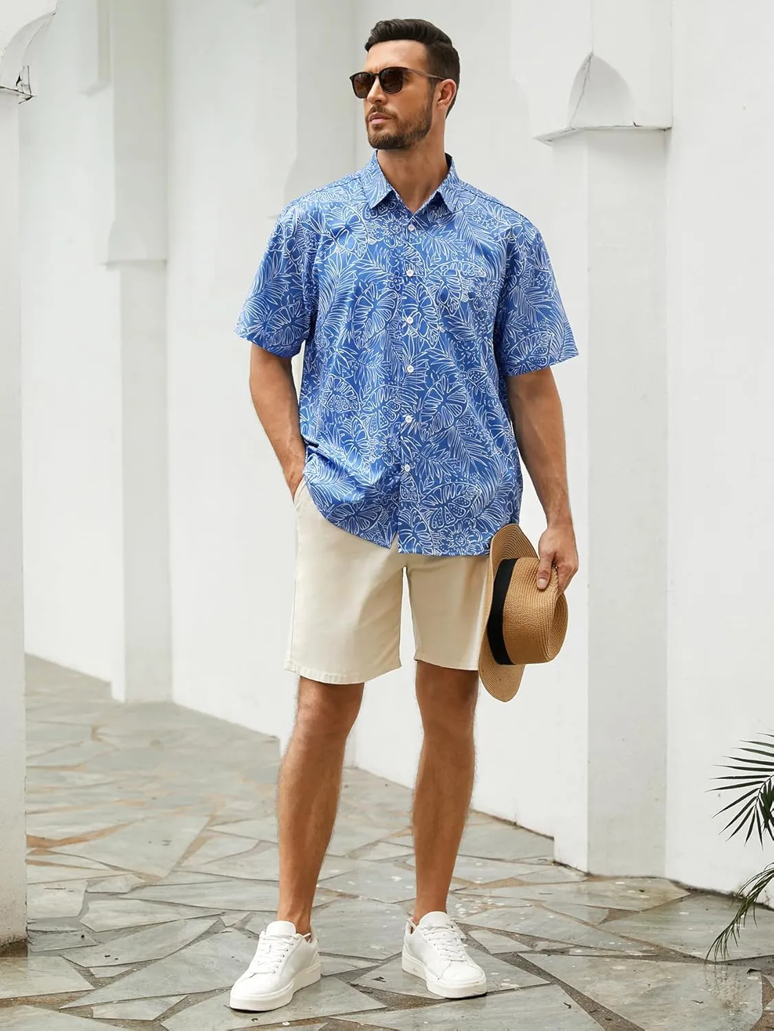 Hardaddy Men's Hawaiian Shirt Short Sleeves Printed Button Down Summer Beach Casual Shirts