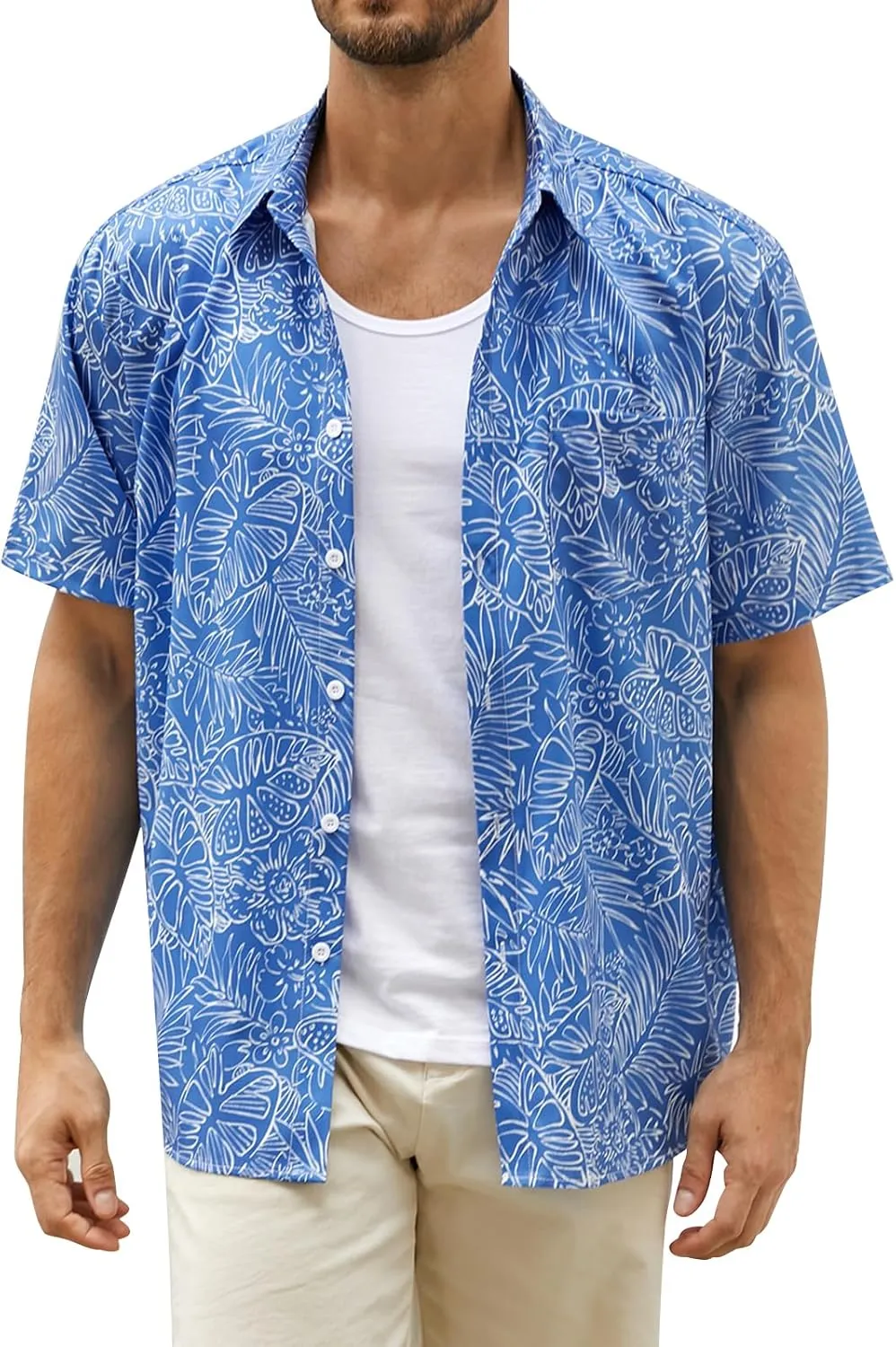 Hardaddy Men's Hawaiian Shirt Short Sleeves Printed Button Down Summer Beach Casual Shirts