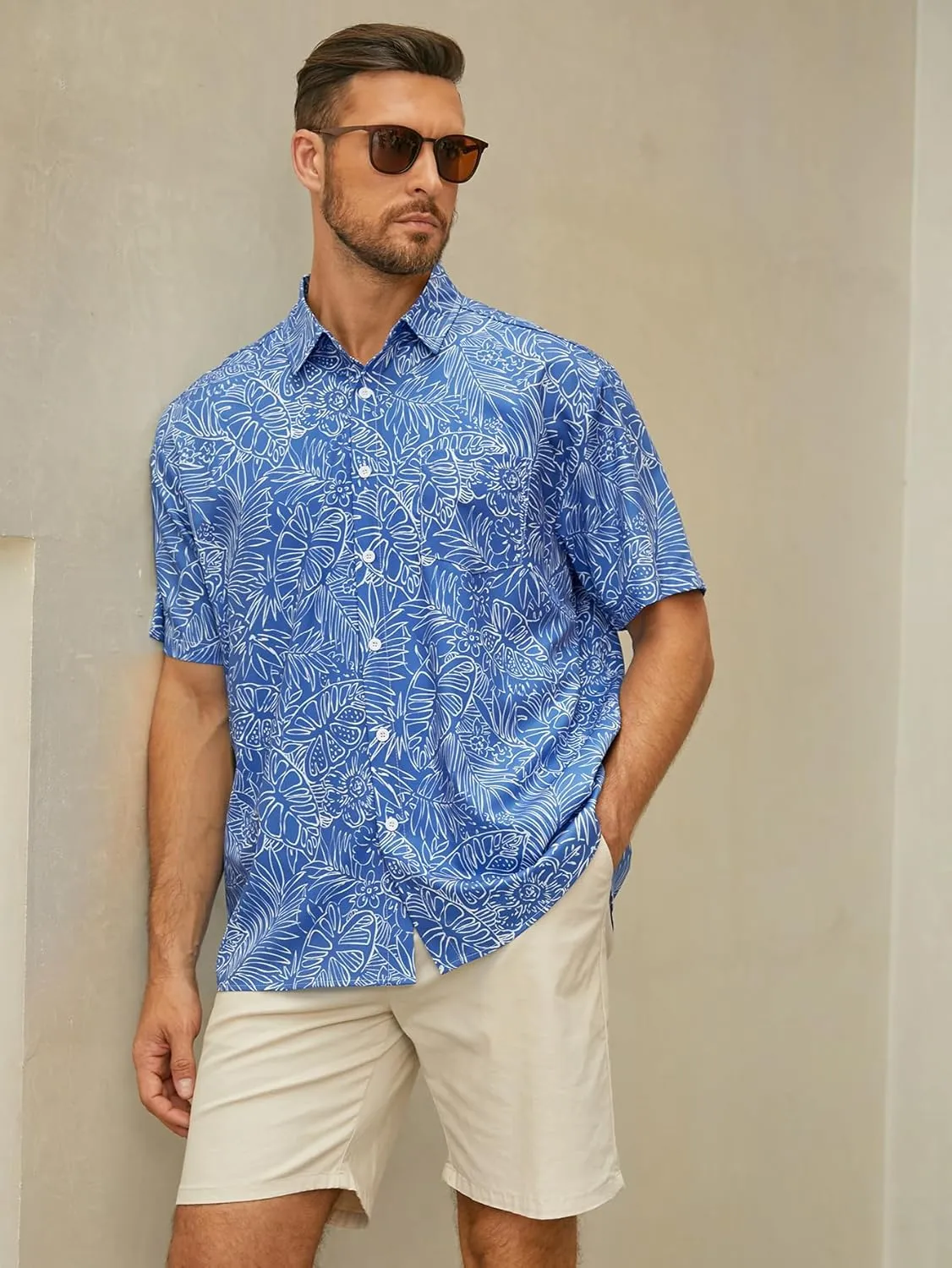 Hardaddy Men's Hawaiian Shirt Short Sleeves Printed Button Down Summer Beach Casual Shirts