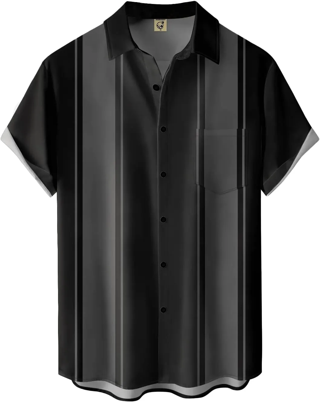 Hardaddy Men's Vintage Bowling Shirt Short Sleeve Button Down Hawaiian Summer Beach Printed Casual Shirts