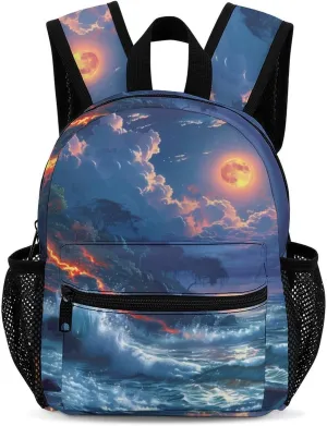 Hawaii Volcanic Eruption Lava in Moon 13 Inch Backpack Waterproof Lightweight Travel Backpack Purse Hiking Daypack