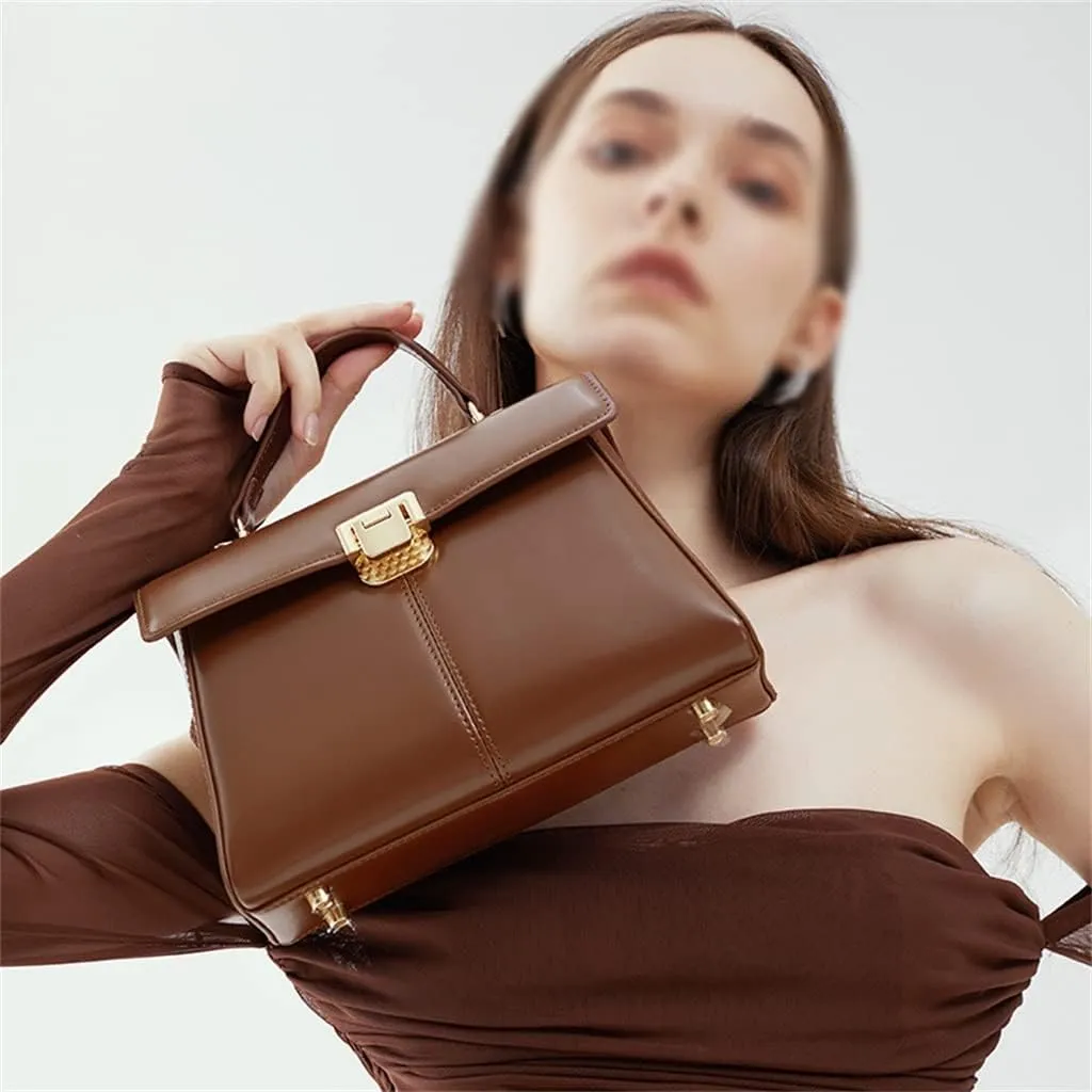 HBJWOV Horseshoe Buckle Work Commuting Leather Bag Texture Tote Sigle Shoulder Crossbody Bag Bag