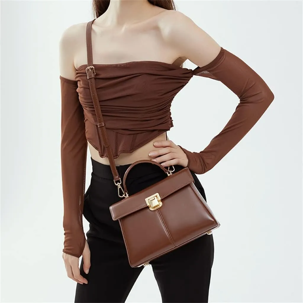 HBJWOV Horseshoe Buckle Work Commuting Leather Bag Texture Tote Sigle Shoulder Crossbody Bag Bag